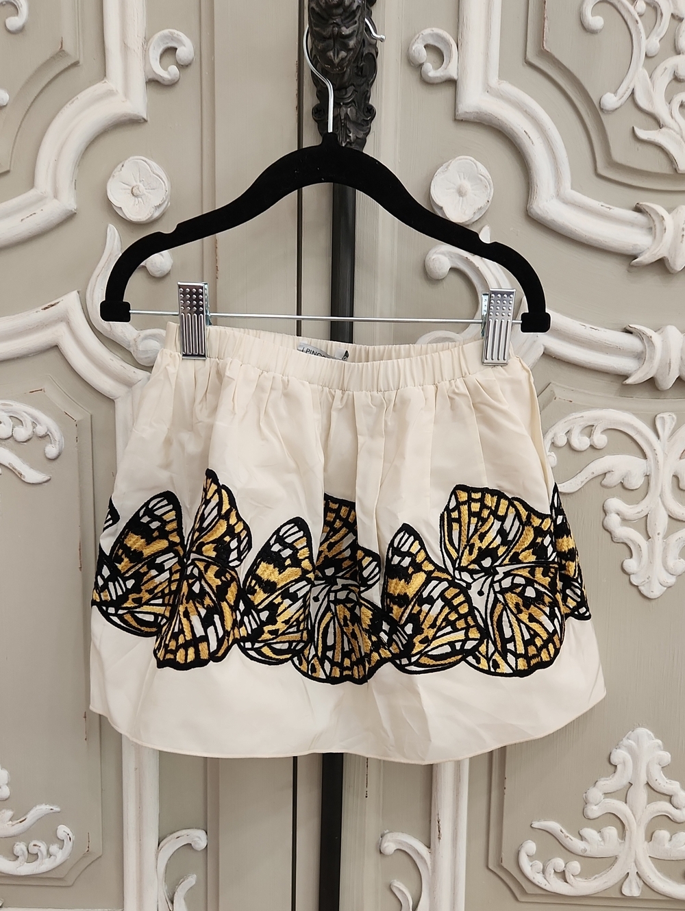 I Pinco Pallino Girls Cream Pleated Elastic Waist Skirt Size 3 - 5